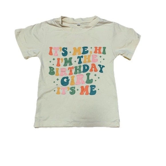 Girls Size 8 Its Me Hi Im The Birthday Girl Its Me Birthday Party Tee-Shirt - Picture 4 of 4